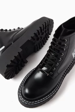 Buy KARL LAGERFELD Black Patrol II Brush Logo Keeper Ankle Boots