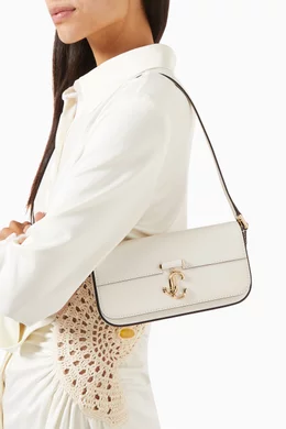 Buy Jimmy Choo White Mini Avenue Shoulder Bag with JC Emblem in