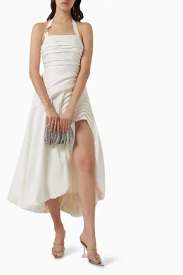 knee length dresses for ladies Aje Mika Draped Split Midi Dress - Passion For Fashion main image 0