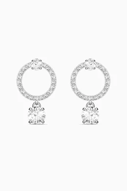 Buy Swarovski Silver Attract Circle Pierced Earrings in Rhodium