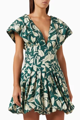 green emerald velvet dress Hierbabuena Gardenia Mini Dress L
