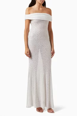 self portrait white beaded sequin maxi dress Self Portrait White Beaded Sequin Bandeau Mini Dress