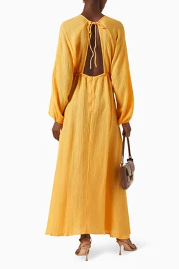 Buy Faithfull The Brand Orange Rosalie Maxi Dress in Linen-rayon For Women  Online | Ounass Saudi