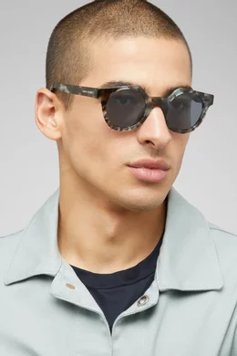 Buy Giorgio Armani Blue Round Sunglasses in Acetate For Men Online Ounass Saudi