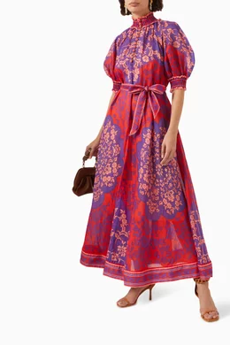 Buy Zimmermann Red Raie Swing Maxi Dress For Women Online Ounass