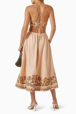 zimmermann devi halter dress Buy Multicolour Tie Midi in Linen For Women Online sizing:4-8-S