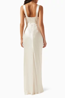 la lune bow tie maxi dress cream marissa_m_j on LTK
