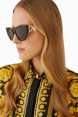 Buy Versace Brown Winged Medusa Cat eye Sunglasses in Acetate For Women Online Ounass Saudi