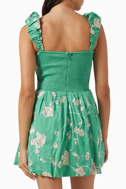 Buy Sea New York Green Julian Floral Mini Dress in Cotton For Women Online  | Ounass Saudi