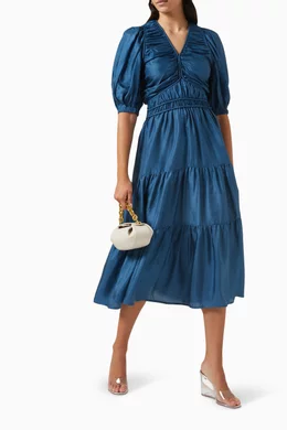 leila midi dress Leila Green Satin Midi Dress – IZEL BOUTIQUE