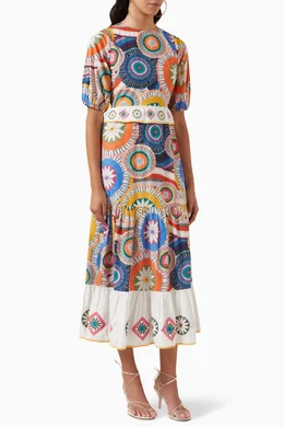 Buy Never Fully Dressed Multicolour Crochet Malibu Midi Dress in  Cotton-poplin For Women Online | Ounass Saudi