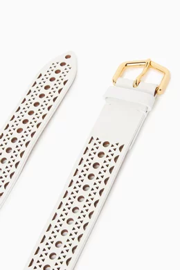 【送料&関税込】Alaia Neo Vienne Belt In Calfskin Buy Alaïa White Neo Vienne Belt In Calfskin For Women Online