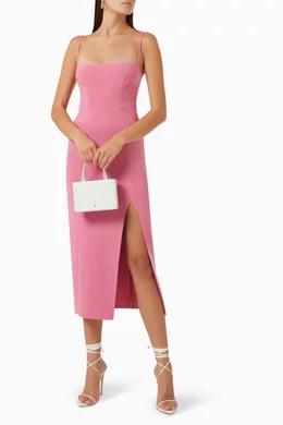 Buy Bec + Bridge Pink Marisol Midi Dress in Bonded Stretch Crepe For Women  Online | Ounass Saudi
