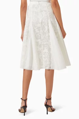 White lace midi skater skirt discount