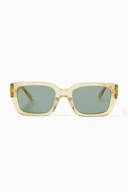 Buy Tory Burch Yellow Miller Rectangular Sunglasses in Acetate For