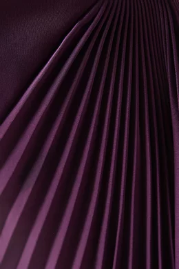 Buy CHATS by C.DAM Purple Asymmetrical Pleated-skirt Midi Dress in 3D  Spandex For Women Online | Ounass Saudi