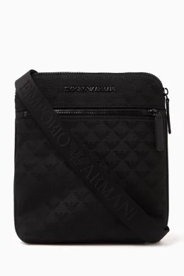 Buy Emporio Armani Black EA Eagle Messenger Bag in Nylon For Men Online Ounass Saudi