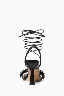 Buy Michael Kors Black Lucia Crystal Lace up Sandals in Leather For Women Online Ounass Saudi