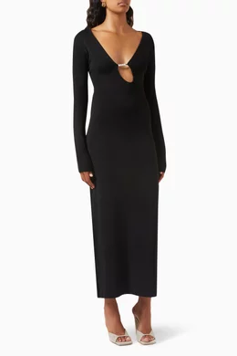 Buy SIR The Label Black Kinetic Beaded Maxi Dress in Viscose-blend Knit For  Women Online | Ounass Saudi
