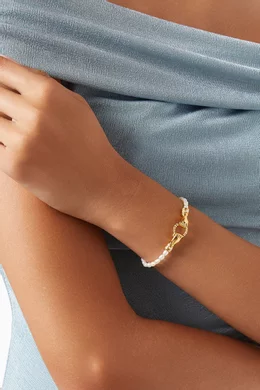 Buy Missoma White x Harris Reed In Good Hands Pearl Bracelet