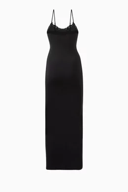 black long sleeve dress sheer Lisander Long Sleeve Dress | Polka Dot Nero Black main image 0