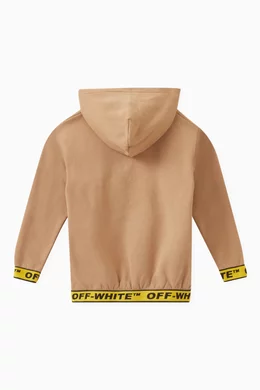 Buy Off White Neutral Logo tape Hoodie in Cotton For Boys Online Ounass Saudi