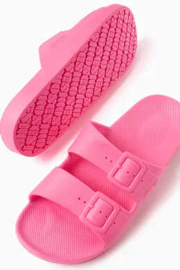 Buy Freedom Moses Pink Happy Slide Sandals in Rubber For Women