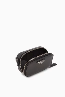 Buy Prada Black Saffiano Leather Mini Pouch For Men Online Ounass Saudi