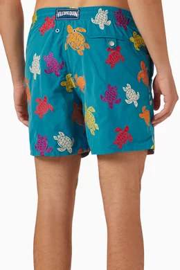 Buy Vilebrequin Blue Mistral Embroidered Swim Shorts in Econyl For Men Online Ounass Saudi