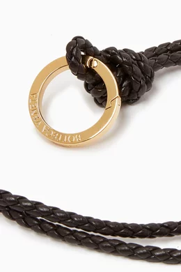 Buy Bottega Veneta Brown Long Key Ring in Braided Leather For - Main Image