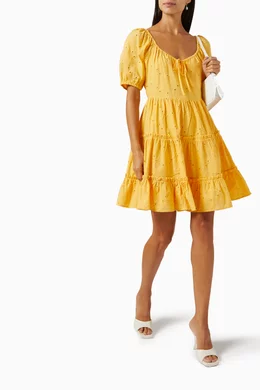 Mini Dress Yas Yellow Dress Jacquard Mini Dress In Yellow ASOS