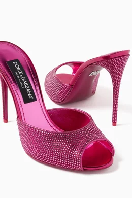 Buy Dolce Gabbana Pink Keira 105 Mule Sandals in Satin For Women Online Ounass Saudi