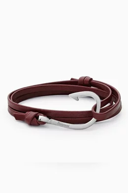 Buy Miansai Red Hooked Bracelet in Leather For Men Online  display picture 2