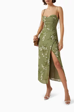 corset dropped waist dress Yvette Corset Midi Dress