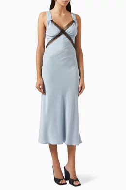 sea green midi dress Rose Bouquet Sea Green Floral Print Linen Pencil Midi Dress
