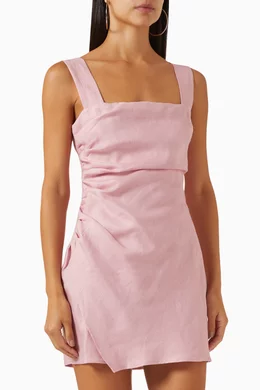 Buy Reformation Pink Kerrigan Mini Dress in Linen For Women Online | Ounass  Saudi