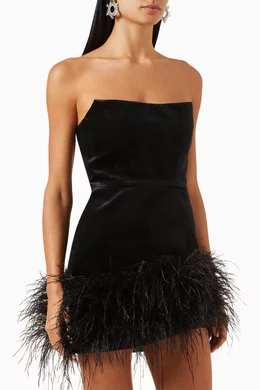 Buy Bronx and Banco Black Fiora Feather Mini Dress in Viscose-blend For  Women Online | Ounass Saudi