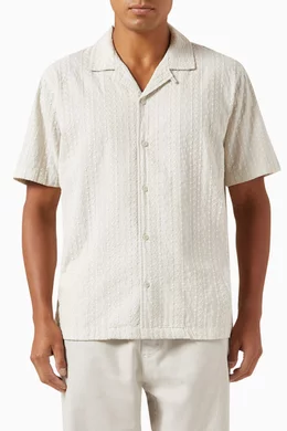 Buy Kith Grey Thompson Camp Collar Shirt in Embroidered-voile For 