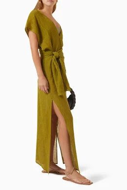 Buy Savannah Morrow Green Plumeria Dress in Cotton-blend For Women Online |  Ounass Saudi