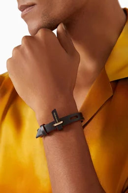 Buy Ferragamo Black Gancini Bracelet in Leather For Men Online Ounass Saudi