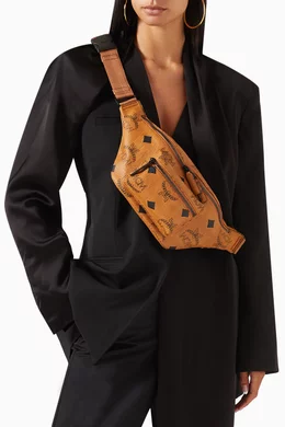 Buy MCM Brown Medium Fursten Belt Bag in Maxi Visetos Canvas For UNISEX Online Ounass Saudi