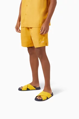 Buy Kith Yellow Paisley Crossover Slides For Men Online 