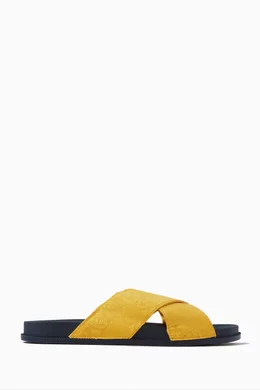 Buy Kith Yellow Paisley Crossover Slides For Men Online  display picture 3