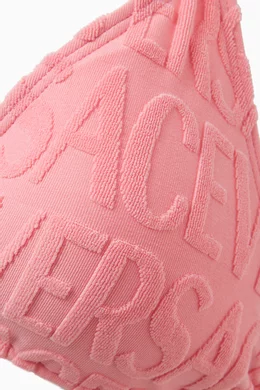 Buy Versace Pink x Dua Lipa Allover Towel Bikini Top For