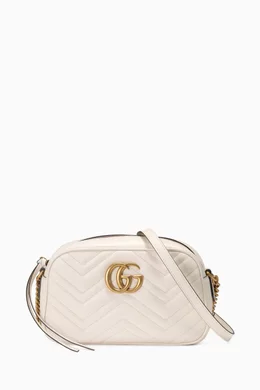 Buy Gucci White Small GG Marmont Shoulder Bag in Matelassé Leather