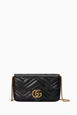 Buy Gucci Black Mini GG Marmont Bag in Matelassé Leather For Women