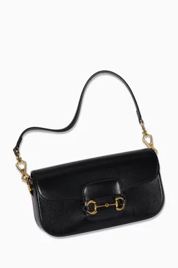 Buy Gucci Black Gucci Horsebit 1955 Small Shoulder Bag in Leather