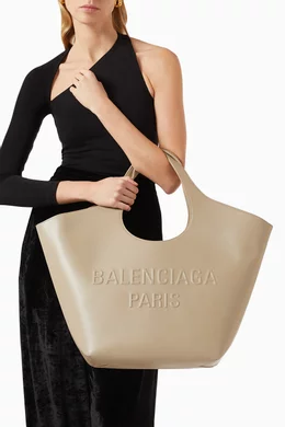 Buy Balenciaga Neutral Medium Mary Kate Tote Bag in Smooth