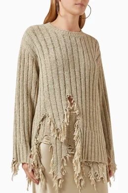 Frayed sweater cheap
