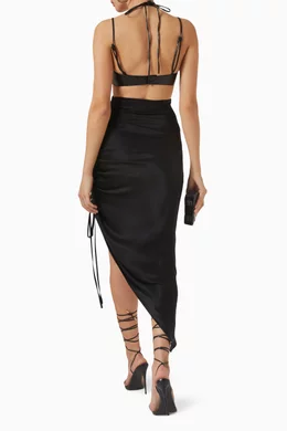 cut out combination dress Leanne Cut Out Sweater Maxi Dress - Blue/combo